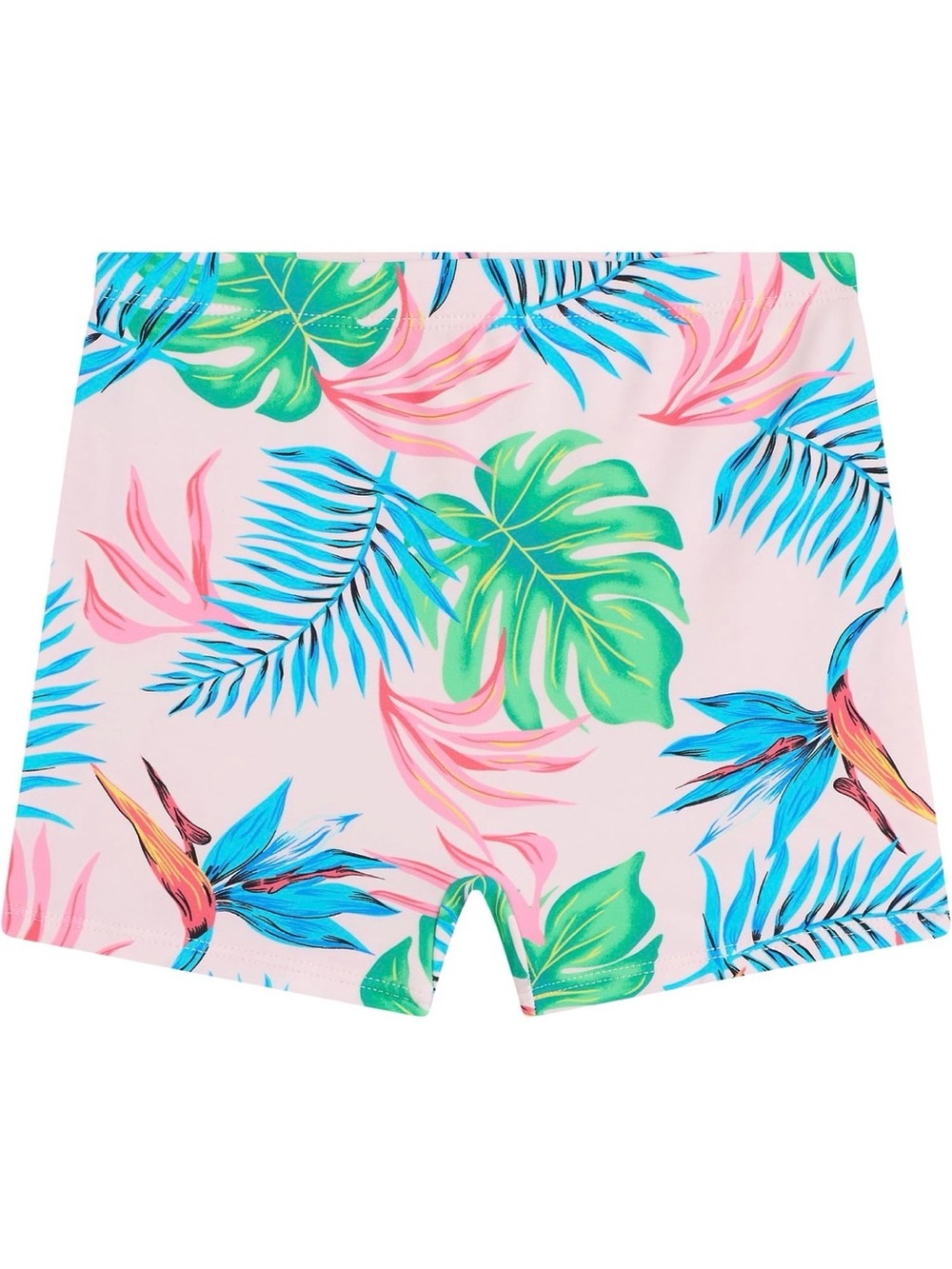 Girls Tropical Print Swim Shorts - Pink & Green